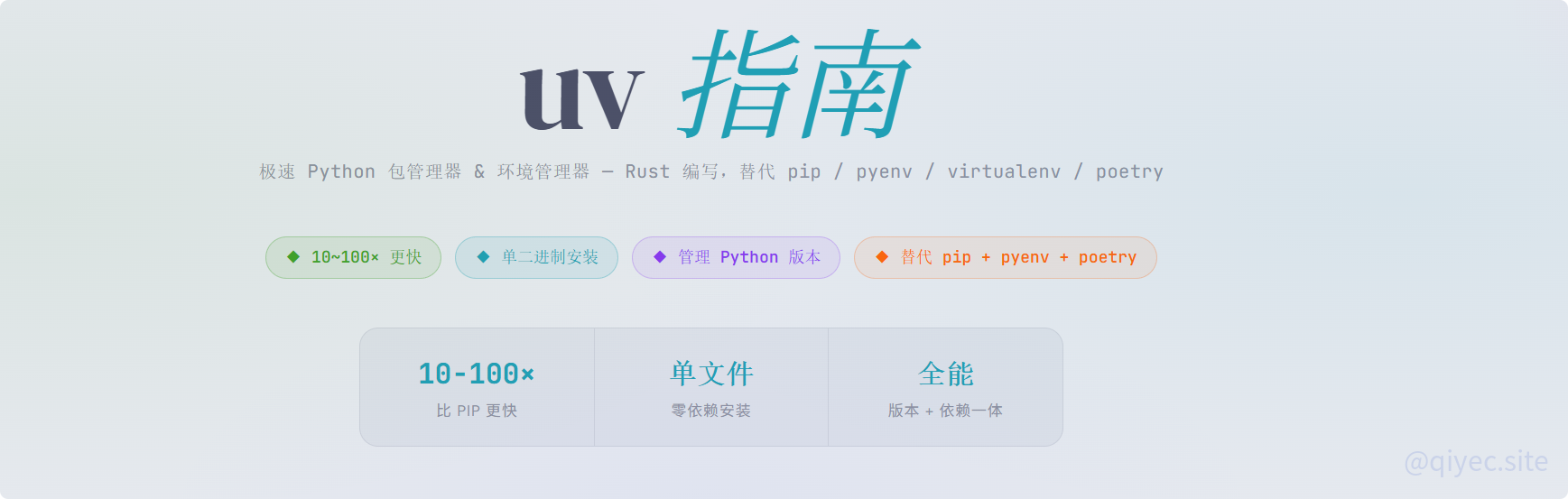 【开发环境】最强Python管理器uv